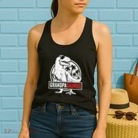 Grandpasaurus T Rex Dinosaur Grandpa Saurus Family Matching Sweat Women's Tank Top thumb 2
