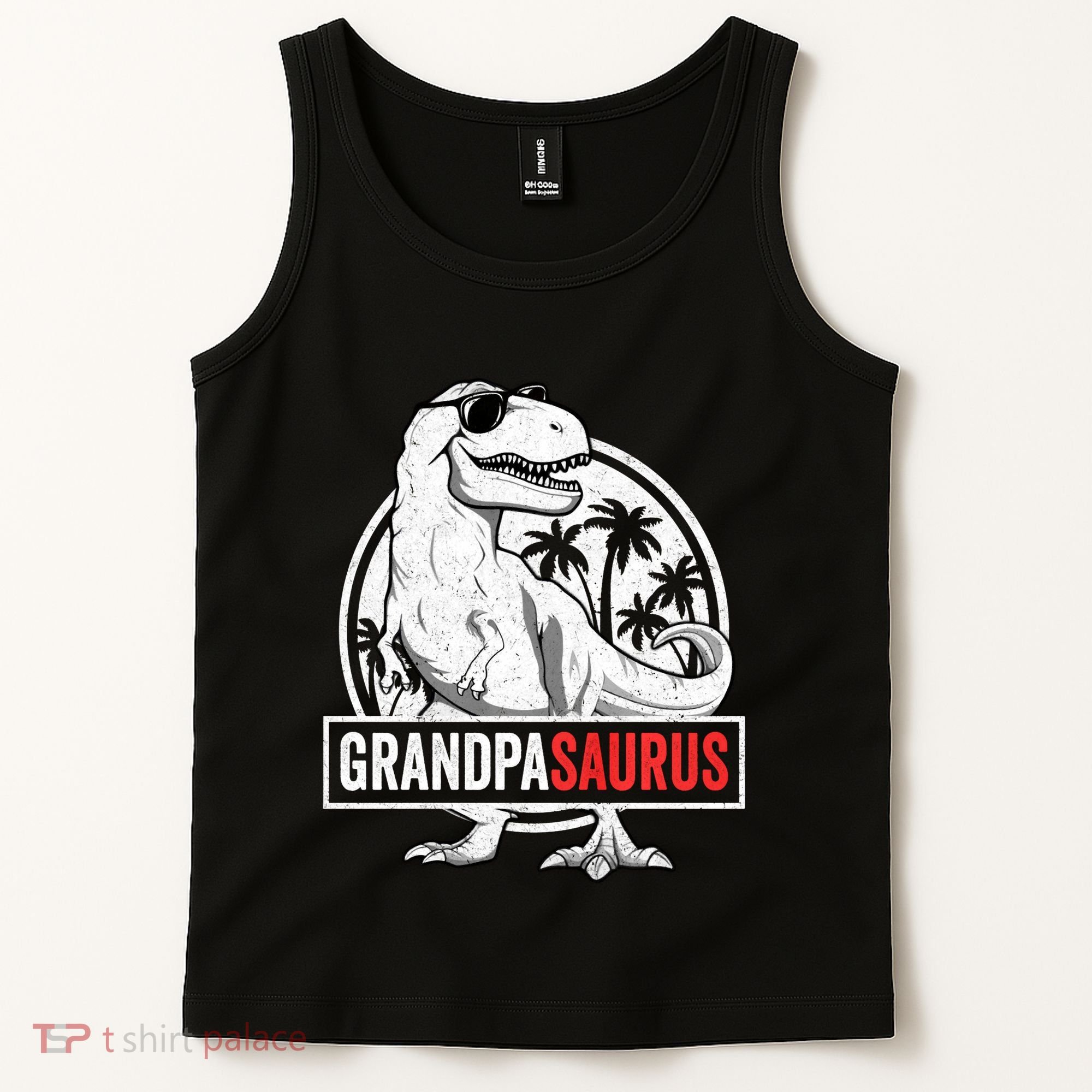 Grandpasaurus T Rex Dinosaur Grandpa Saurus Family Matching Sweat Tank Top
