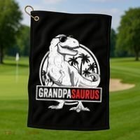 Grandpasaurus T Rex Dinosaur Grandpa Saurus Family Matching Sweat Golf Towel thumb 1