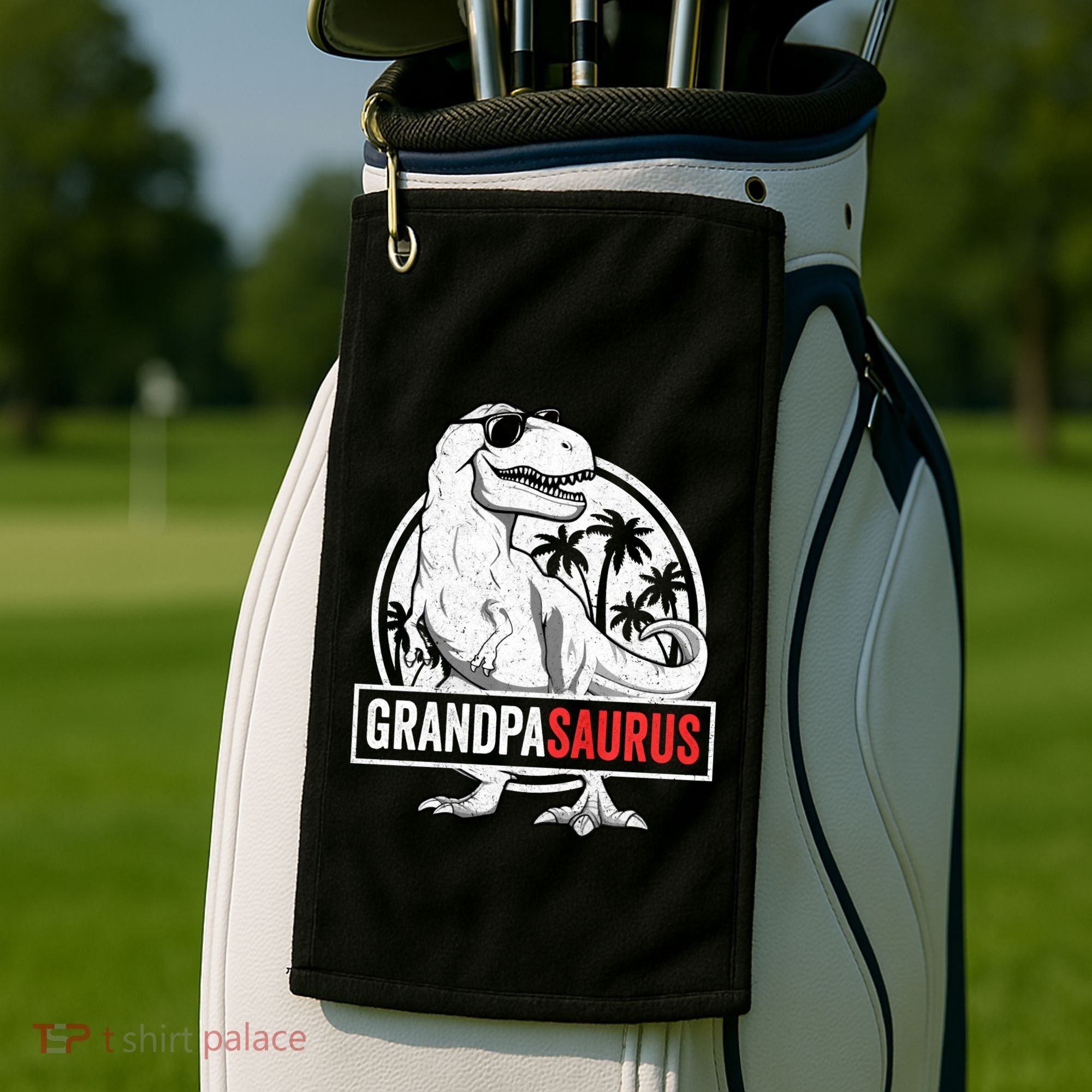 Grandpasaurus T Rex Dinosaur Grandpa Saurus Family Matching Sweat Golf Towel