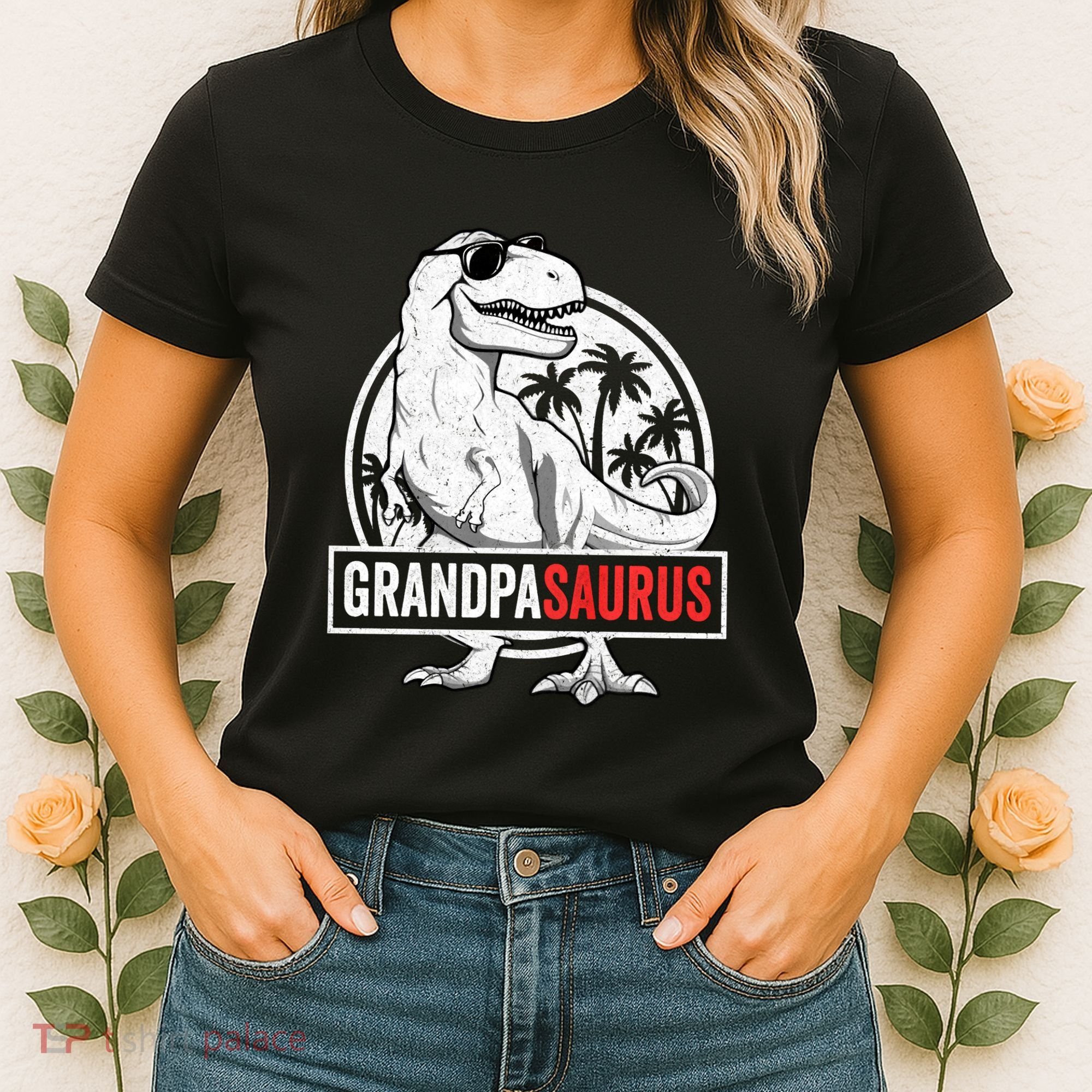 Grandpasaurus T Rex Dinosaur Grandpa Saurus Family Matching Sweat Women's T-Shirt