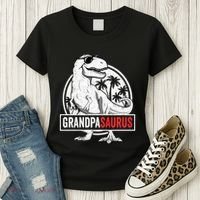 Grandpasaurus T Rex Dinosaur Grandpa Saurus Family Matching Sweat Women's T-Shirt thumb 3