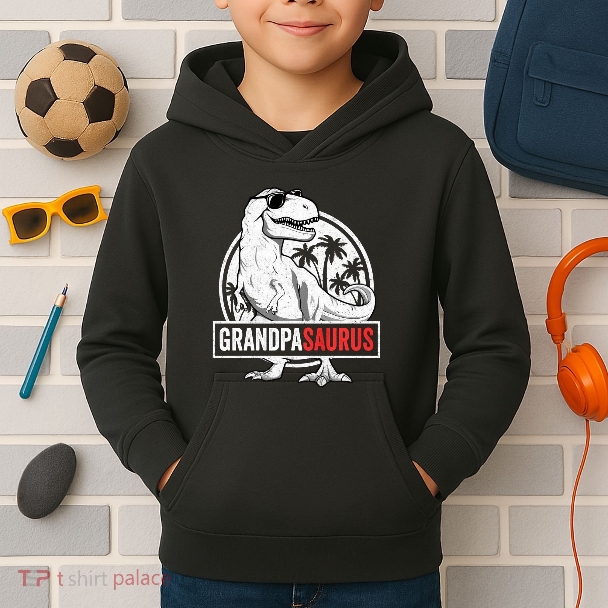 Grandpasaurus T Rex Dinosaur Grandpa Saurus Family Matching Sweat Kids Hoodie