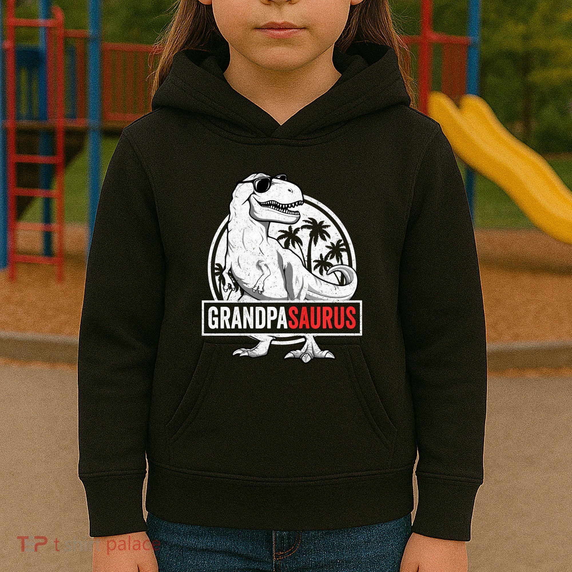Grandpasaurus T Rex Dinosaur Grandpa Saurus Family Matching Sweat Kids Hoodie