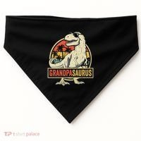 Grandpasaurus T Rex Dinosaur Grandpa Saurus Family Matching USA-Made Doggie Bandana thumb 0