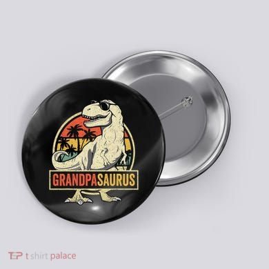 Grandpasaurus T Rex Dinosaur Grandpa Saurus Family Matching Button