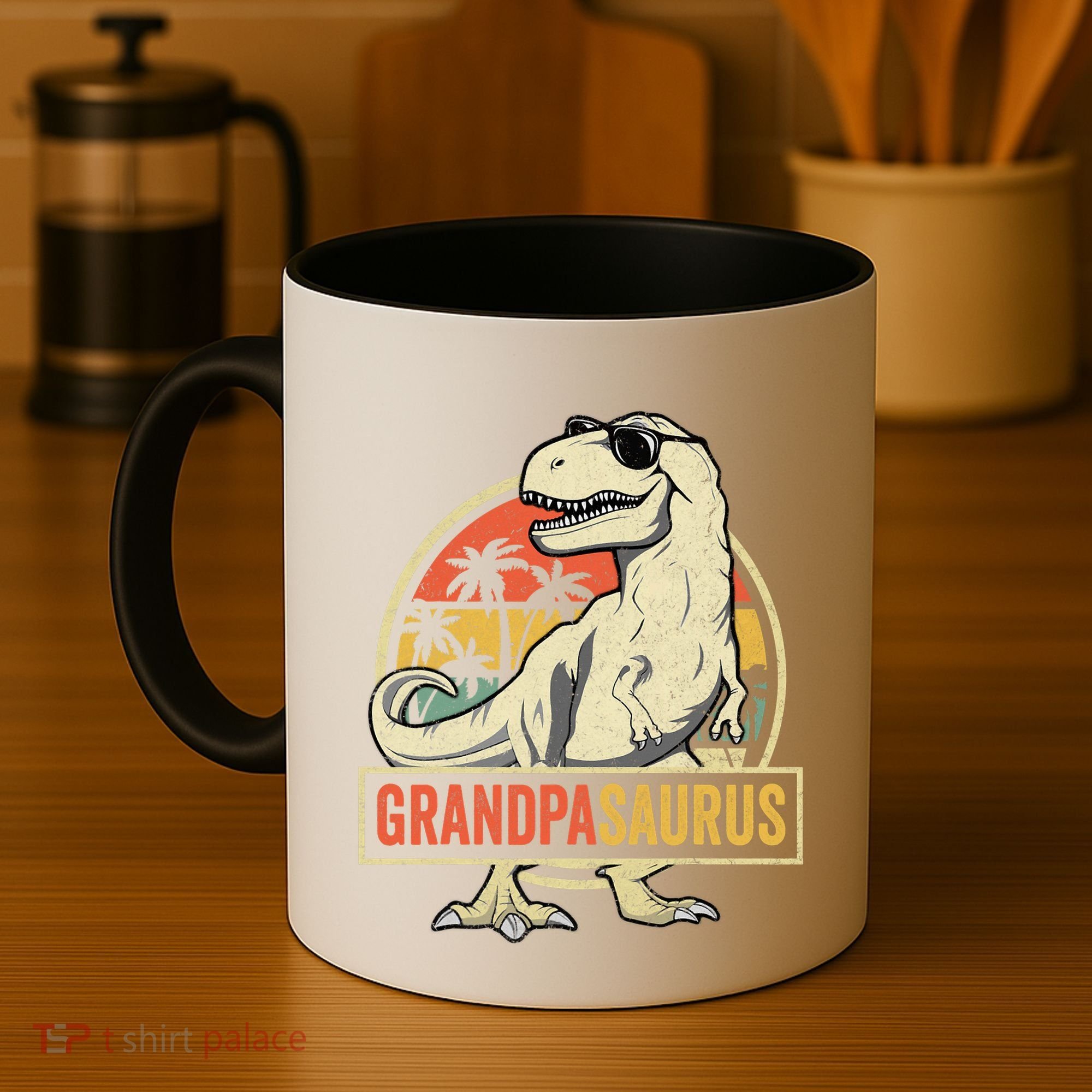 Grandpasaurus T Rex Dinosaur Grandpa Saurus Family Matching Coffee Mug