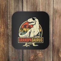 Grandpasaurus T Rex Dinosaur Grandpa Saurus Family Matching Coaster thumb 0