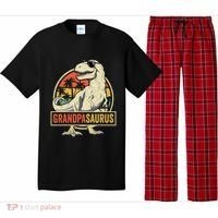 Grandpasaurus T Rex Dinosaur Grandpa Saurus Family Matching Pajama Set thumb 0