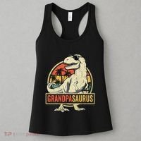 Grandpasaurus T Rex Dinosaur Grandpa Saurus Family Matching Women's Tank Top thumb 3