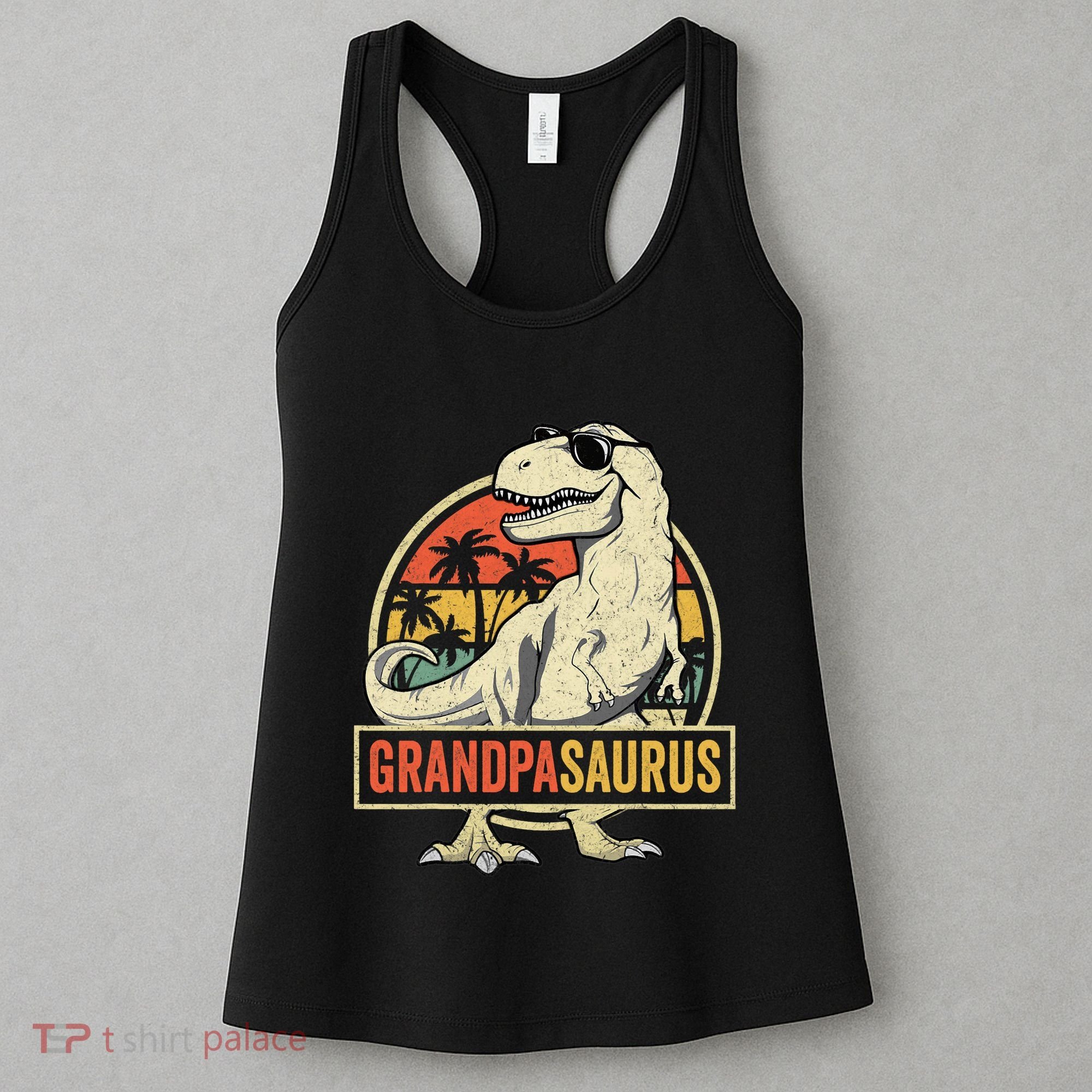 Grandpasaurus T Rex Dinosaur Grandpa Saurus Family Matching Women's Tank Top