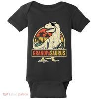 Grandpasaurus T Rex Dinosaur Grandpa Saurus Family Matching Baby Bodysuit thumb 0