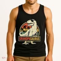 Grandpasaurus T Rex Dinosaur Grandpa Saurus Family Matching Tank Top thumb 3