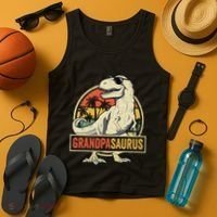 Grandpasaurus T Rex Dinosaur Grandpa Saurus Family Matching Tank Top thumb 4