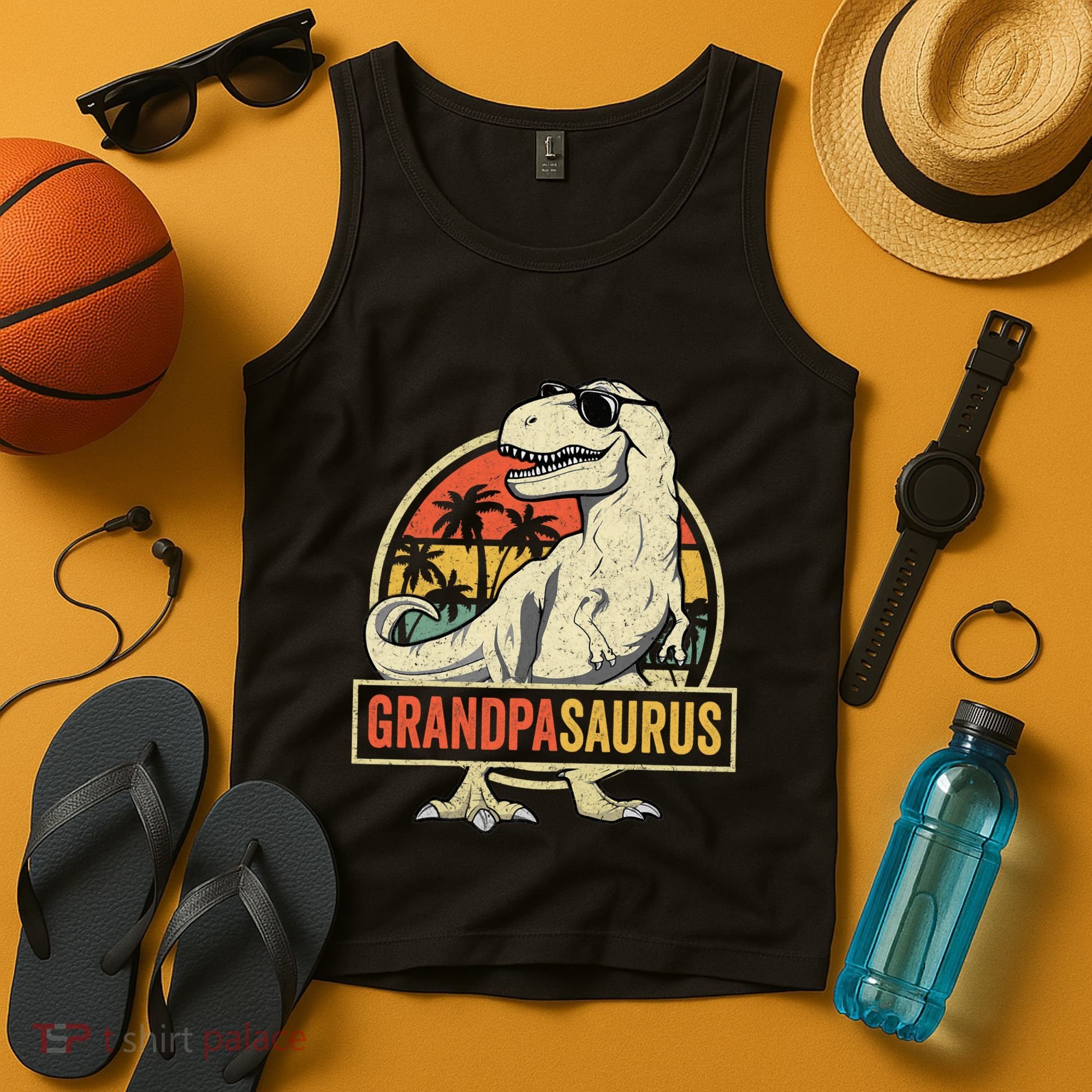 Grandpasaurus T Rex Dinosaur Grandpa Saurus Family Matching Tank Top