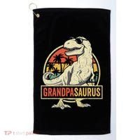 Grandpasaurus T Rex Dinosaur Grandpa Saurus Family Matching Golf Towel thumb 0