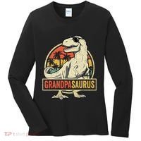Grandpasaurus T Rex Dinosaur Grandpa Saurus Family Matching Women's Long Sleeve Shirt thumb 0