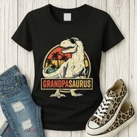 Grandpasaurus T Rex Dinosaur Grandpa Saurus Family Matching Women's T-Shirt thumb 3