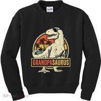Grandpasaurus T Rex Dinosaur Grandpa Saurus Family Matching Kids Sweatshirt thumb 0
