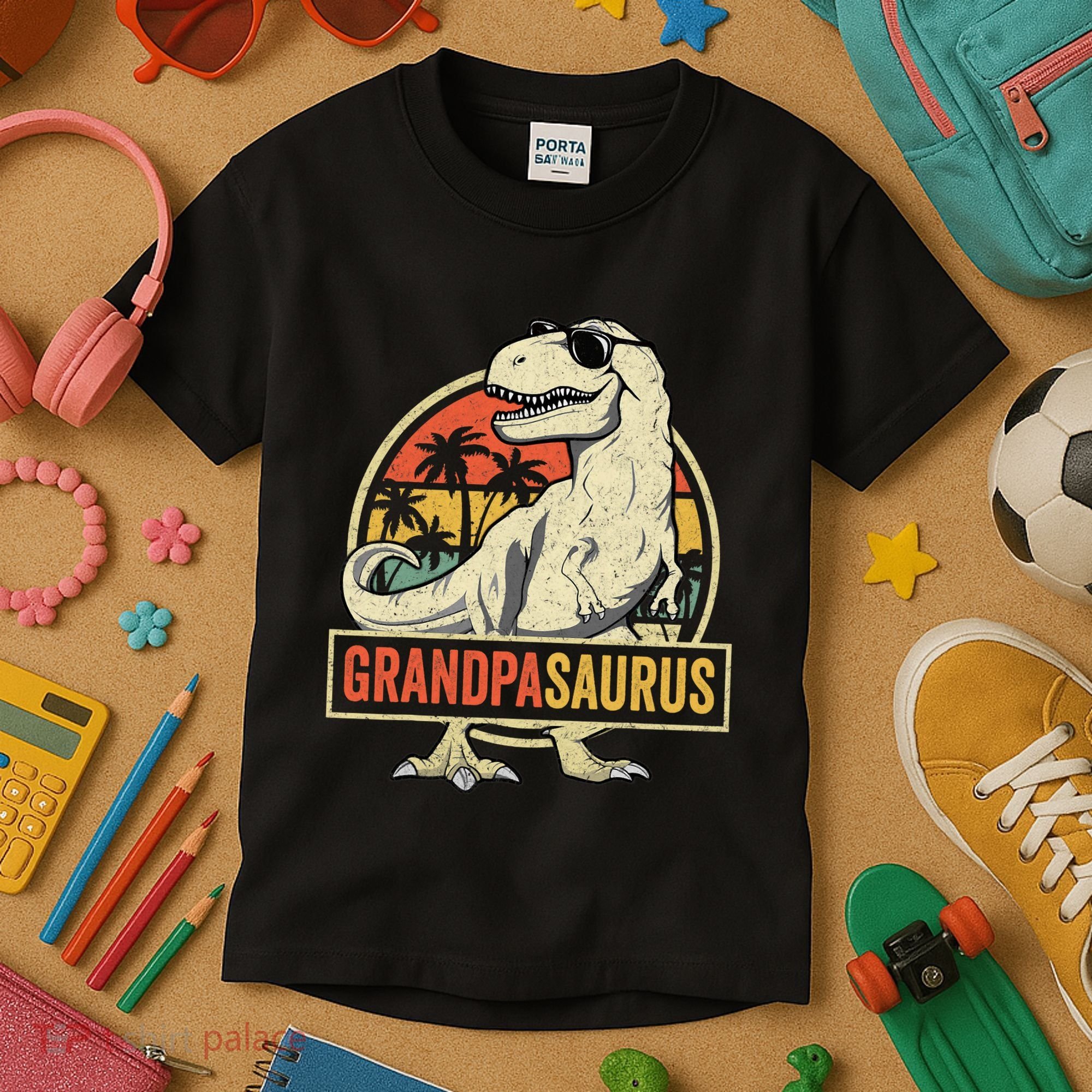 Grandpasaurus T Rex Dinosaur Grandpa Saurus Family Matching Kids T-Shirt