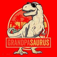 Grandpasaurus T Rex Dinosaur Grandpa Saurus Family Matching Santa Hat thumb 1