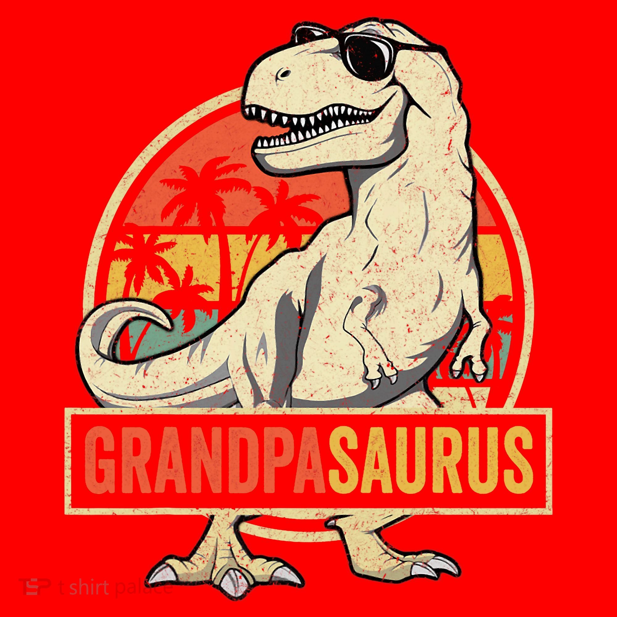 Grandpasaurus T Rex Dinosaur Grandpa Saurus Family Matching Santa Hat