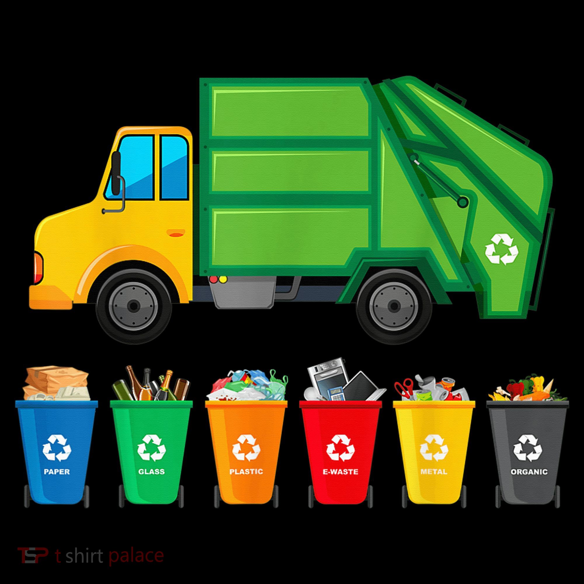 Garbage Truck Reuse Recycle Trash Collector Earth Day Women's Hoodie