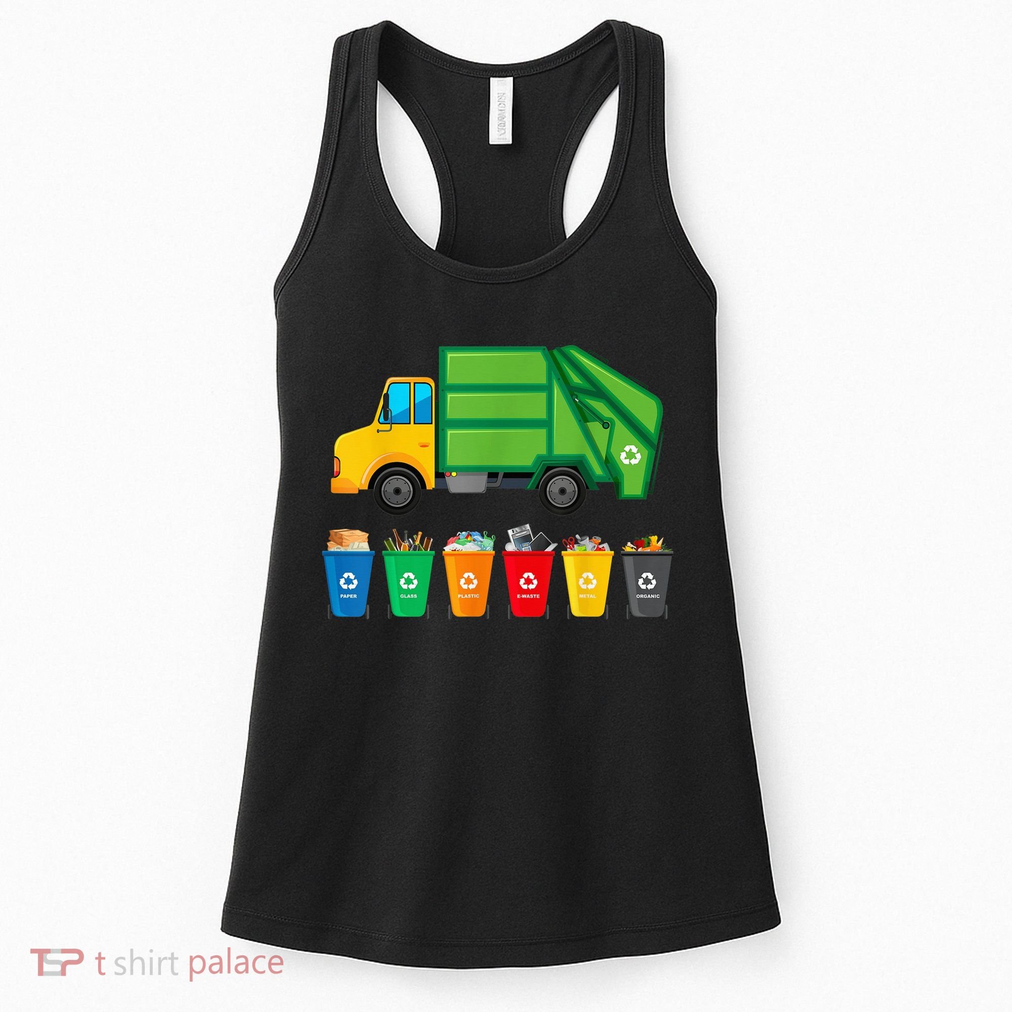 Garbage Truck Reuse Recycle Trash Collector Earth Day Women's Tank Top