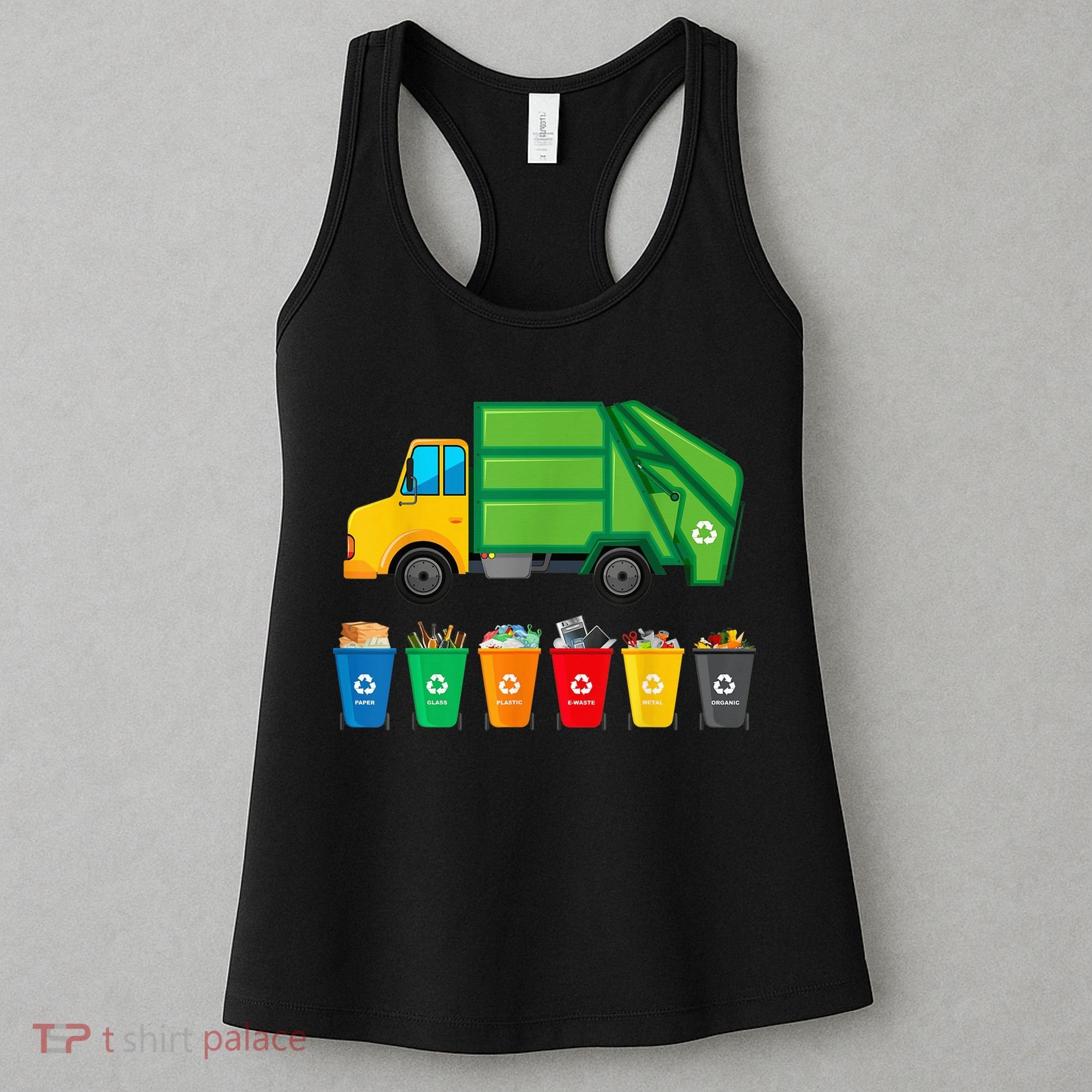 Garbage Truck Reuse Recycle Trash Collector Earth Day Women's Tank Top