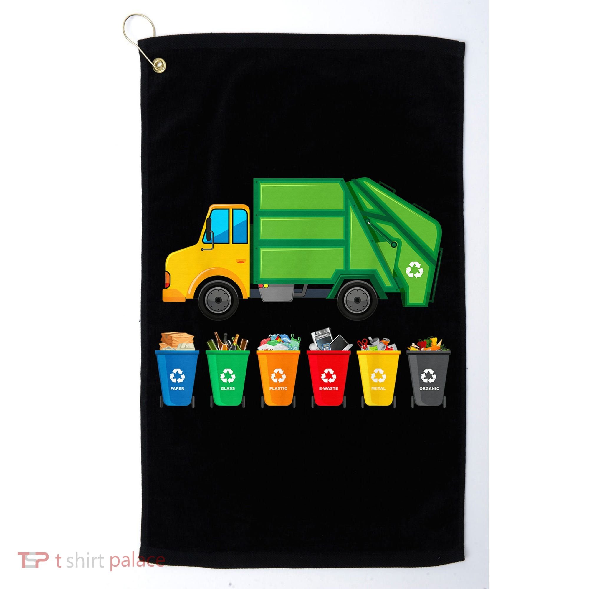 Garbage Truck Reuse Recycle Trash Collector Earth Day Golf Towel