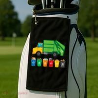 Garbage Truck Reuse Recycle Trash Collector Earth Day Golf Towel thumb 2