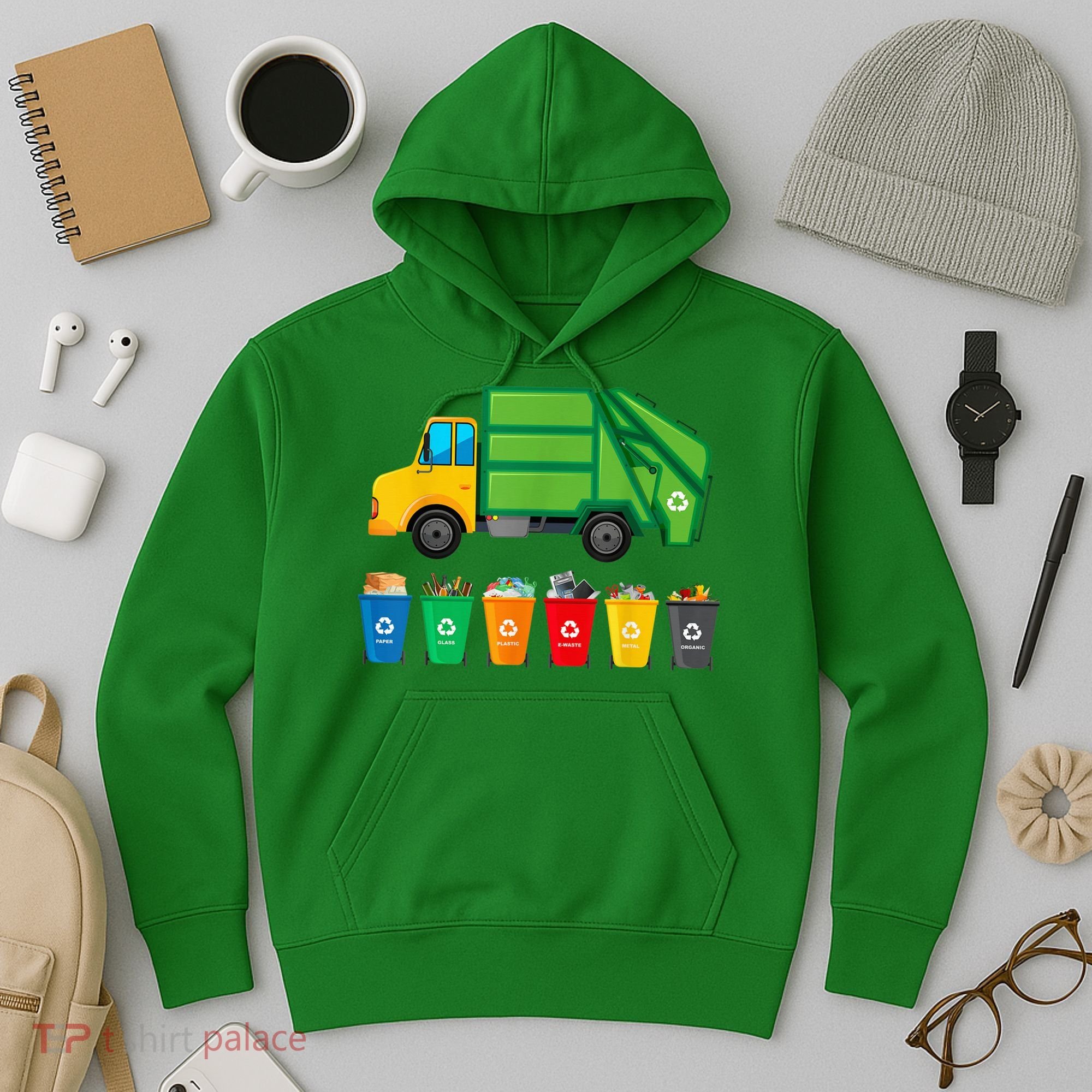 Garbage Truck Reuse Recycle Trash Collector Earth Day Hoodie