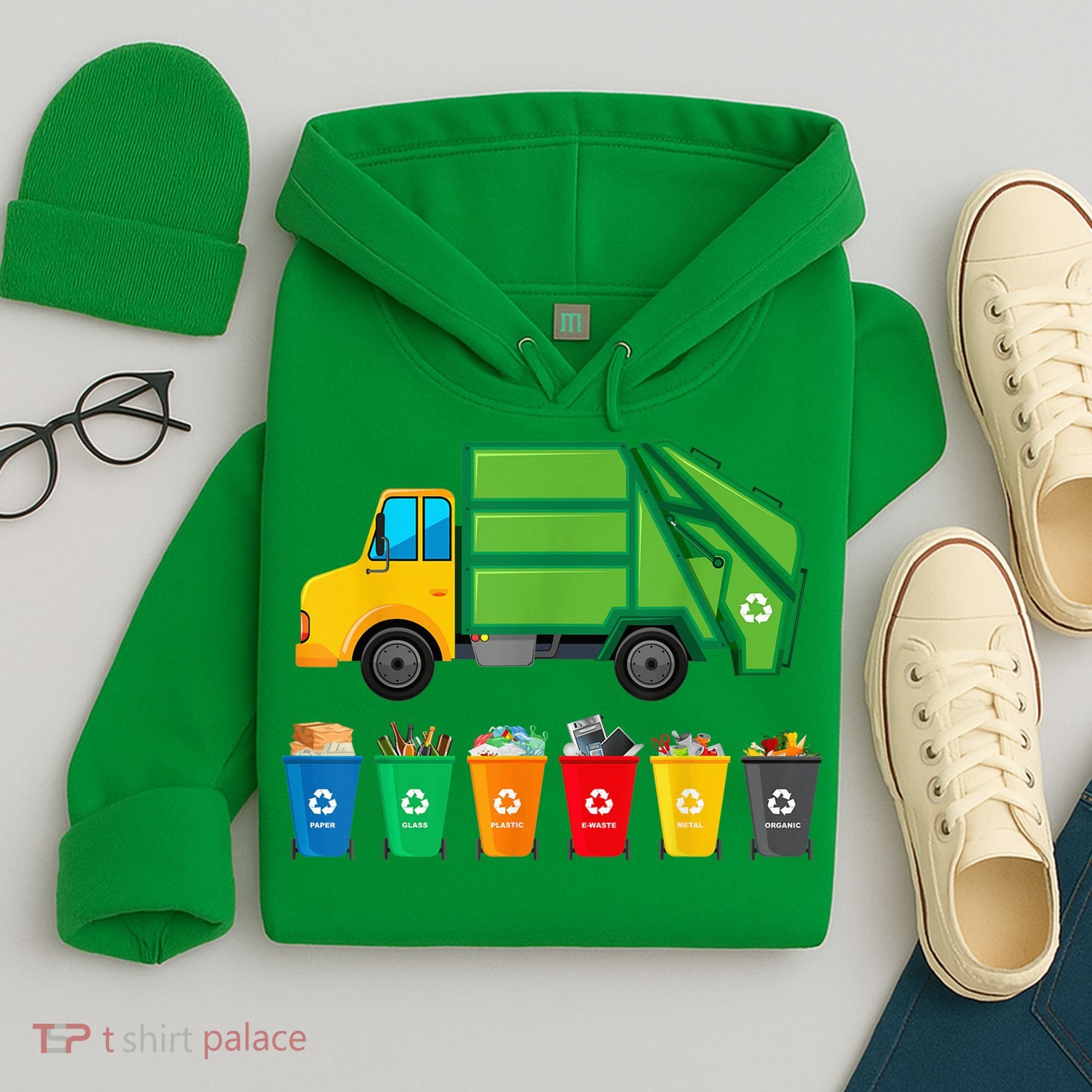 Garbage Truck Reuse Recycle Trash Collector Earth Day Hoodie
