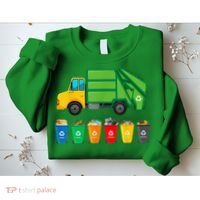 Garbage Truck Reuse Recycle Trash Collector Earth Day Sweatshirt thumb 2