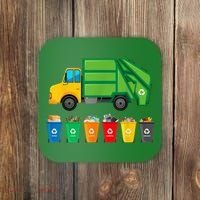 Garbage Truck Reuse Recycle Trash Collector Earth Day Coaster thumb 0