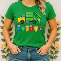 Garbage Truck Reuse Recycle Trash Collector Earth Day Women's T-Shirt thumb 2
