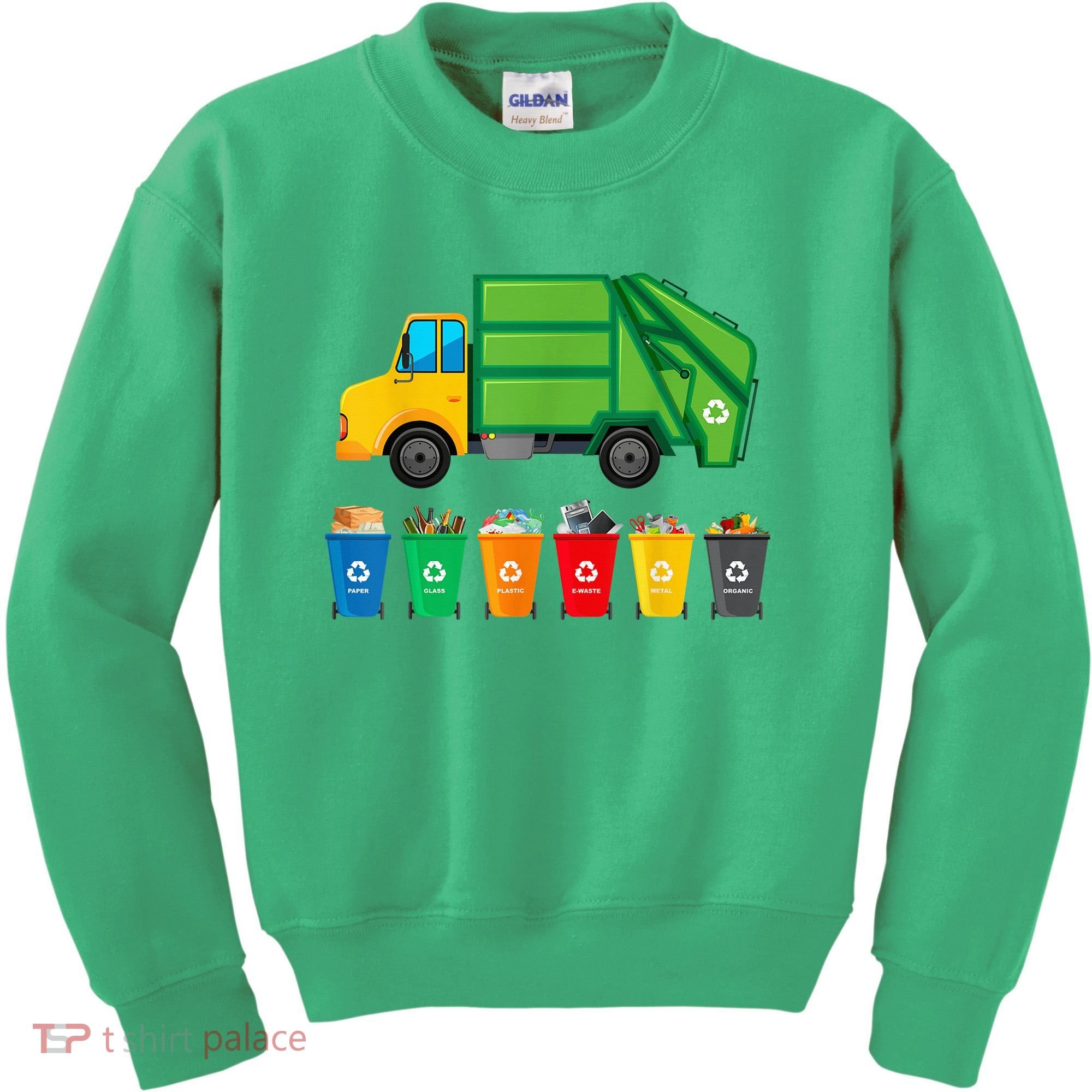 Garbage Truck Reuse Recycle Trash Collector Earth Day Kids Sweatshirt