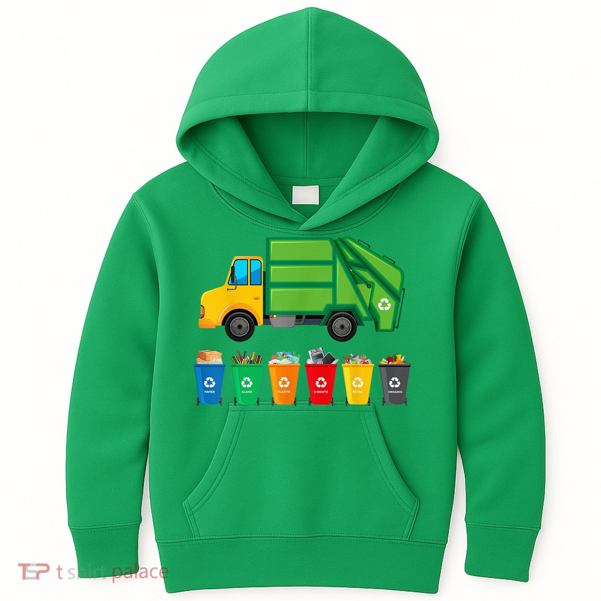 Garbage Truck Reuse Recycle Trash Collector Earth Day Kids Hoodie