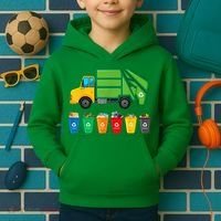 Garbage Truck Reuse Recycle Trash Collector Earth Day Kids Hoodie thumb 2
