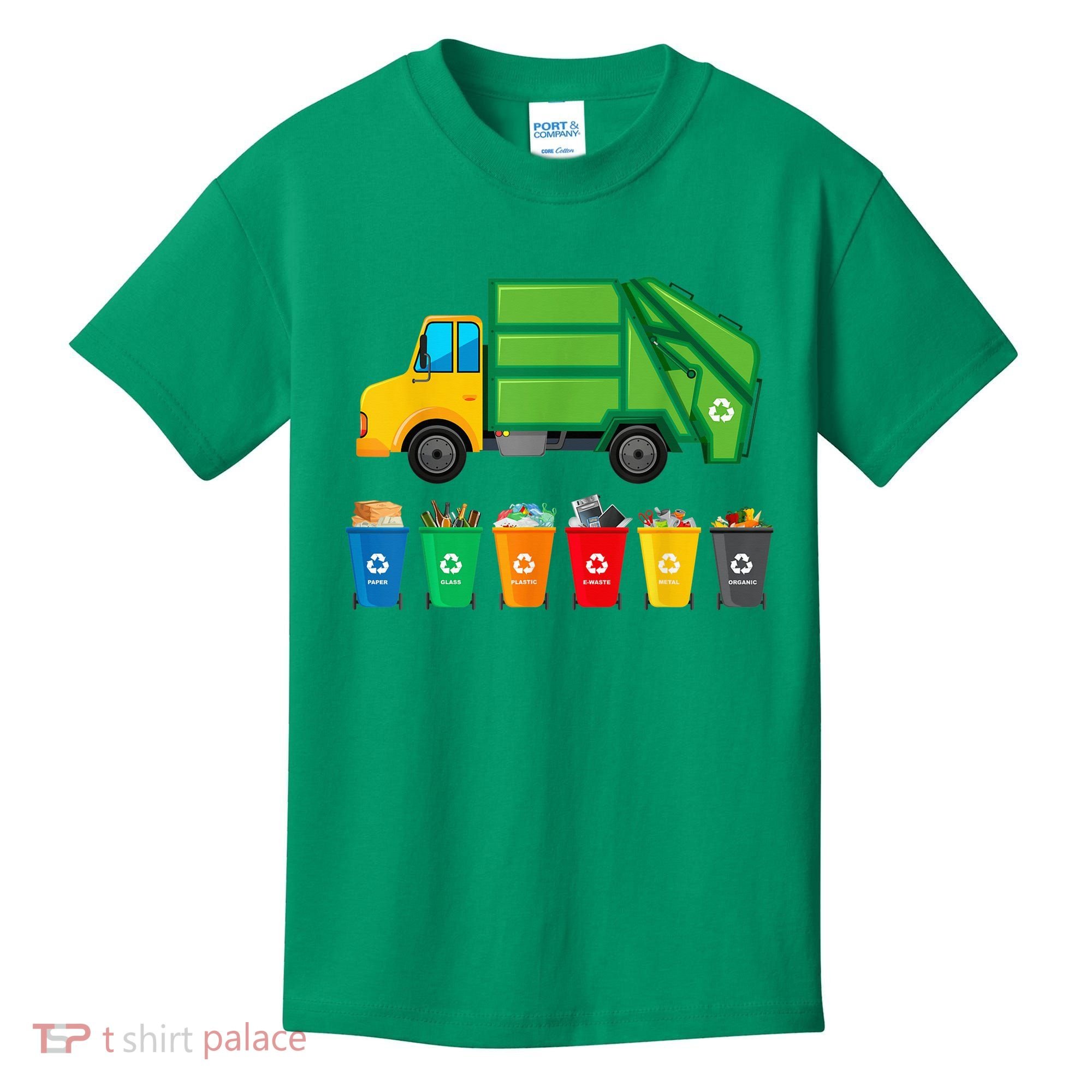 Garbage Truck Reuse Recycle Trash Collector Earth Day Kids T-Shirt