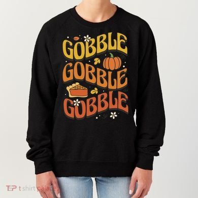Gobble Turkey Retro Thanksgiving Fall Women's Sweatshirt
