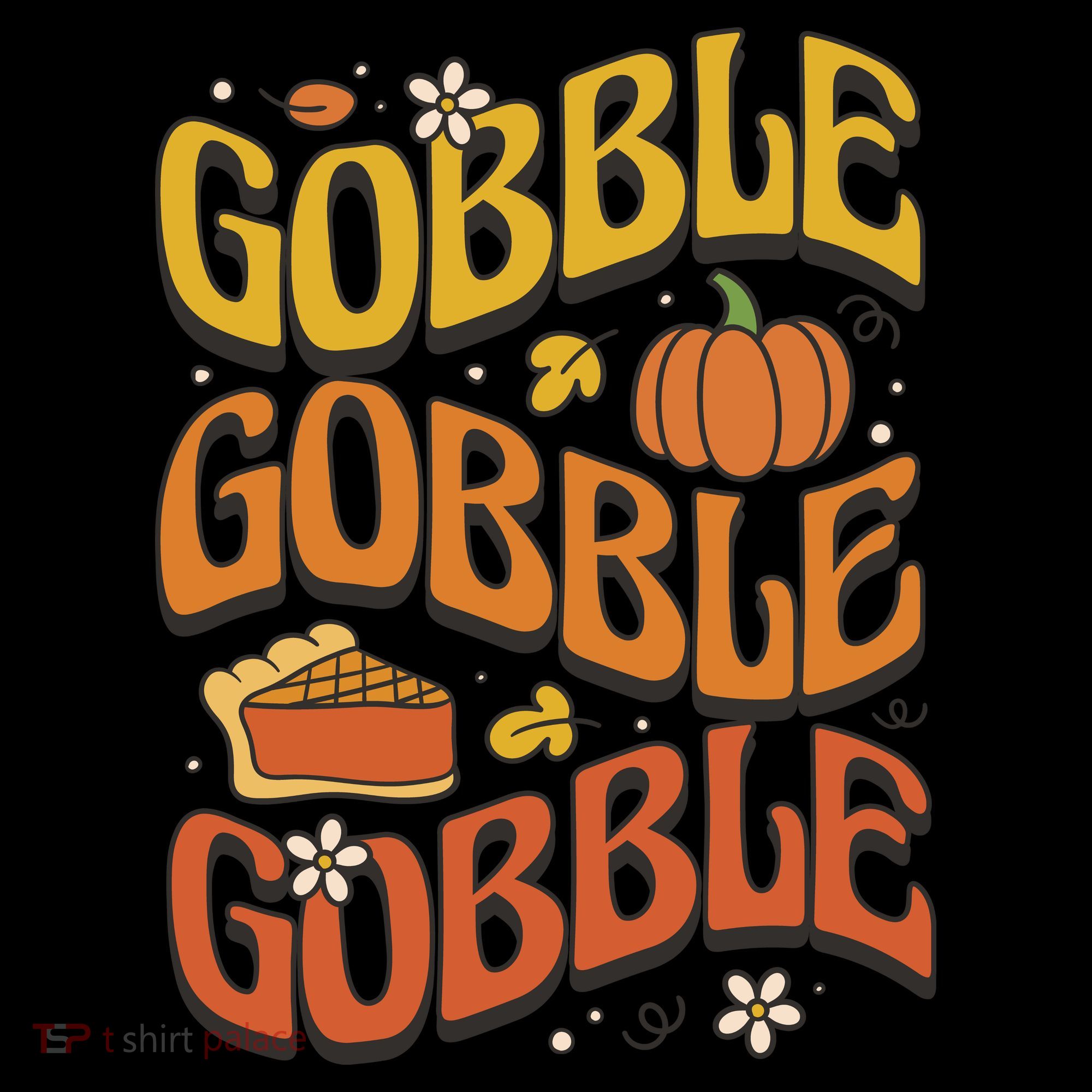 Gobble Turkey Retro Thanksgiving Fall Coaster