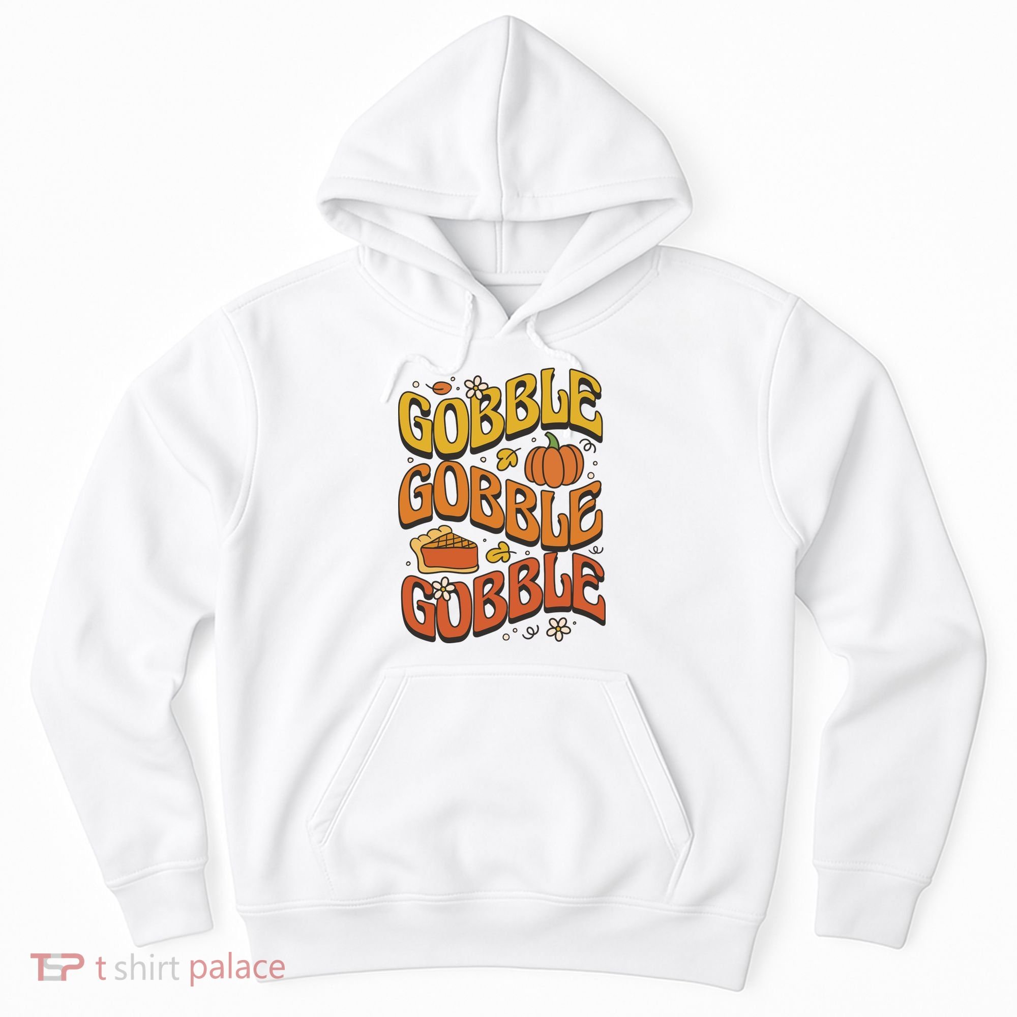 Gobble Turkey Retro Thanksgiving Fall Hoodie