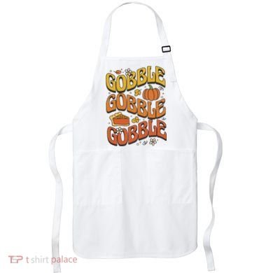 Gobble Turkey Retro Thanksgiving Fall Apron