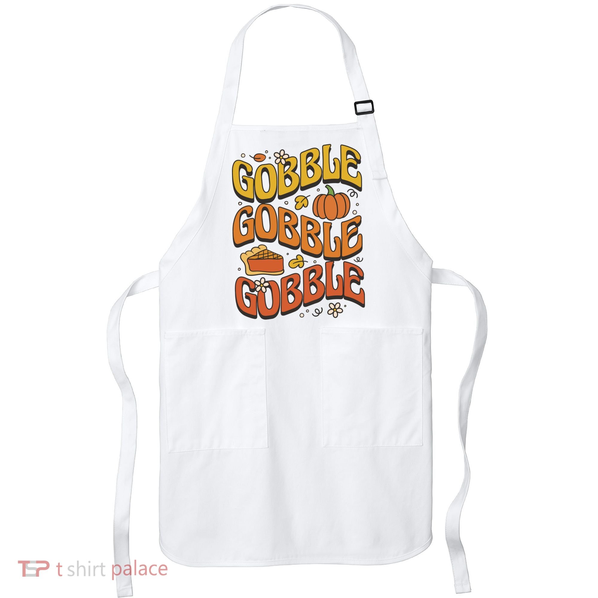 Gobble Turkey Retro Thanksgiving Fall Apron