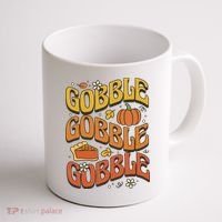 Gobble Turkey Retro Thanksgiving Fall Coffee Mug thumb 1