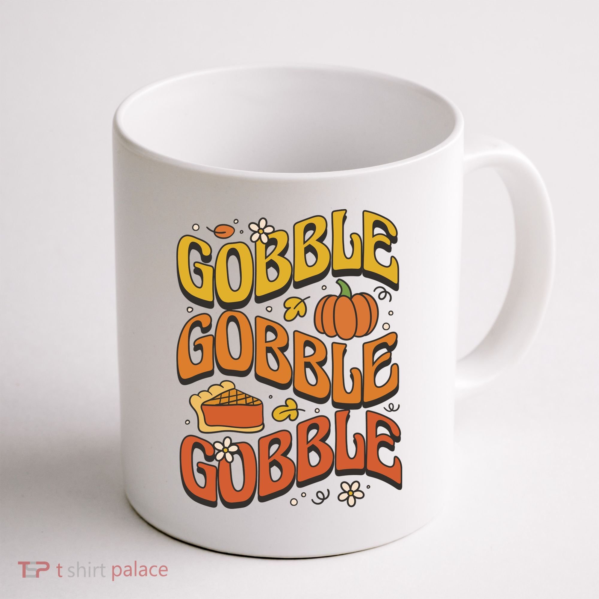 Gobble Turkey Retro Thanksgiving Fall Coffee Mug
