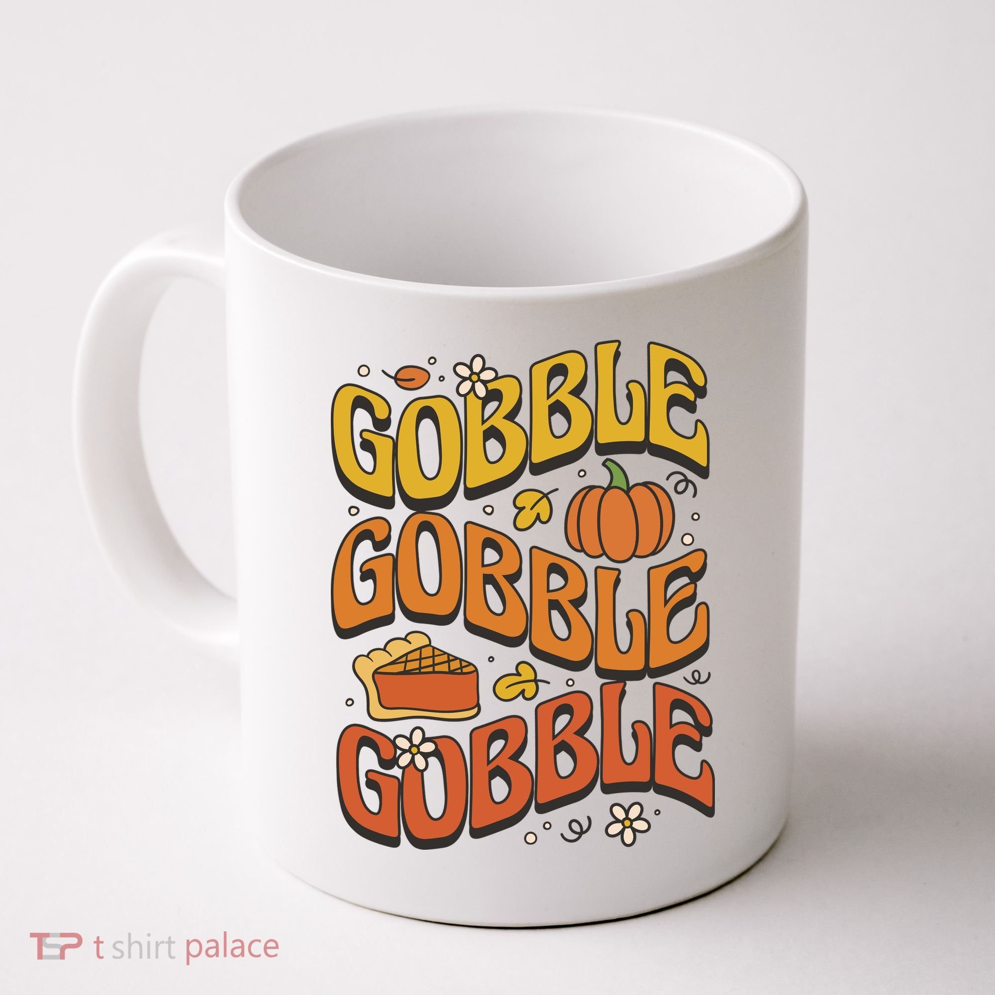 Gobble Turkey Retro Thanksgiving Fall Coffee Mug