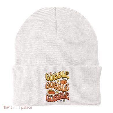 Gobble Turkey Retro Thanksgiving Fall Beanie