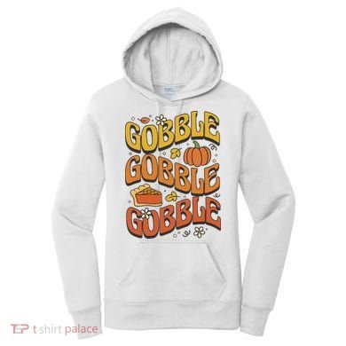 Gobble Turkey Retro Thanksgiving Fall Women's Hoodie